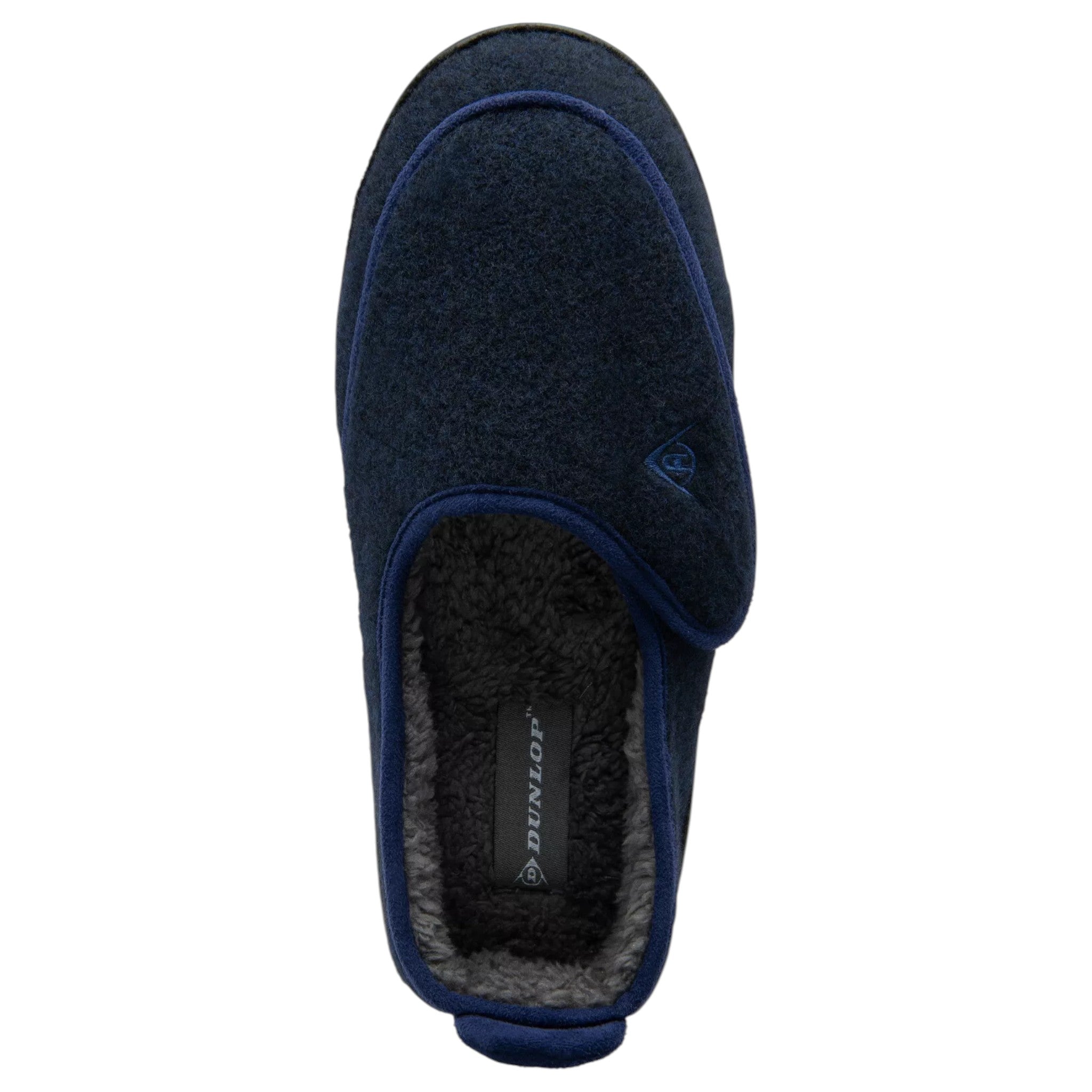 Dunlop men’s orthopaedic slippers with touch fastening and memory foam insole in navy
